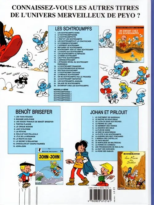 Verso de l'album Les Schtroumpfs Tome 18 Docteur schtroumpf