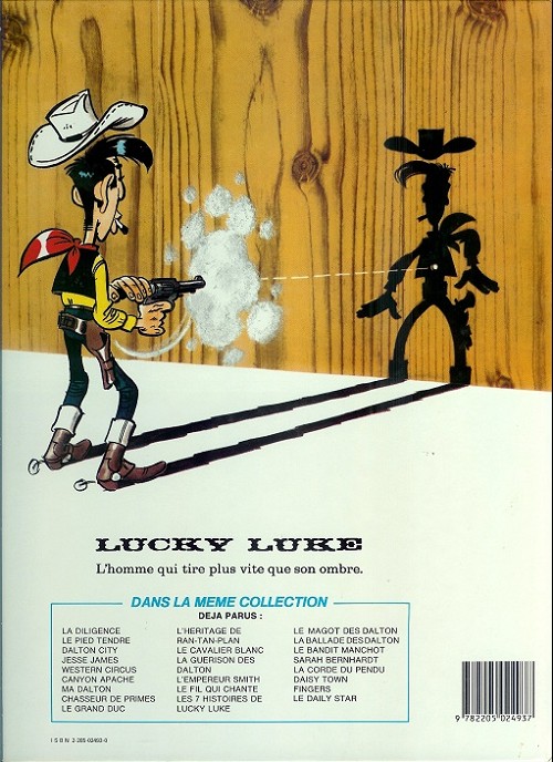 Verso de l'album Lucky Luke Tome 52 Fingers