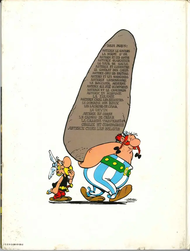 Verso de l'album Astérix Tome 24 Astérix chez les Belges