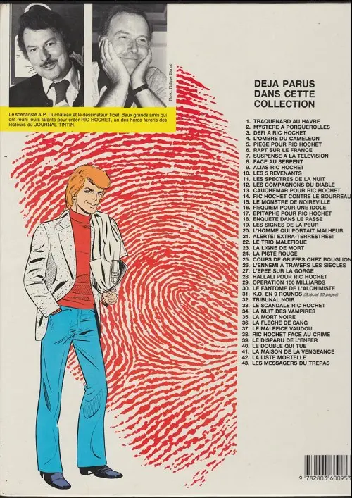 Verso de l'album Ric Hochet Tome 25 Coups de griffes chez Bouglione