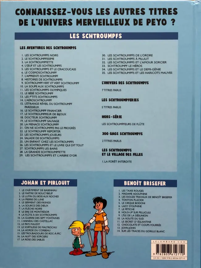 Verso de l'album Johan et Pirlouit Tome 16 La nuit des sorciers
