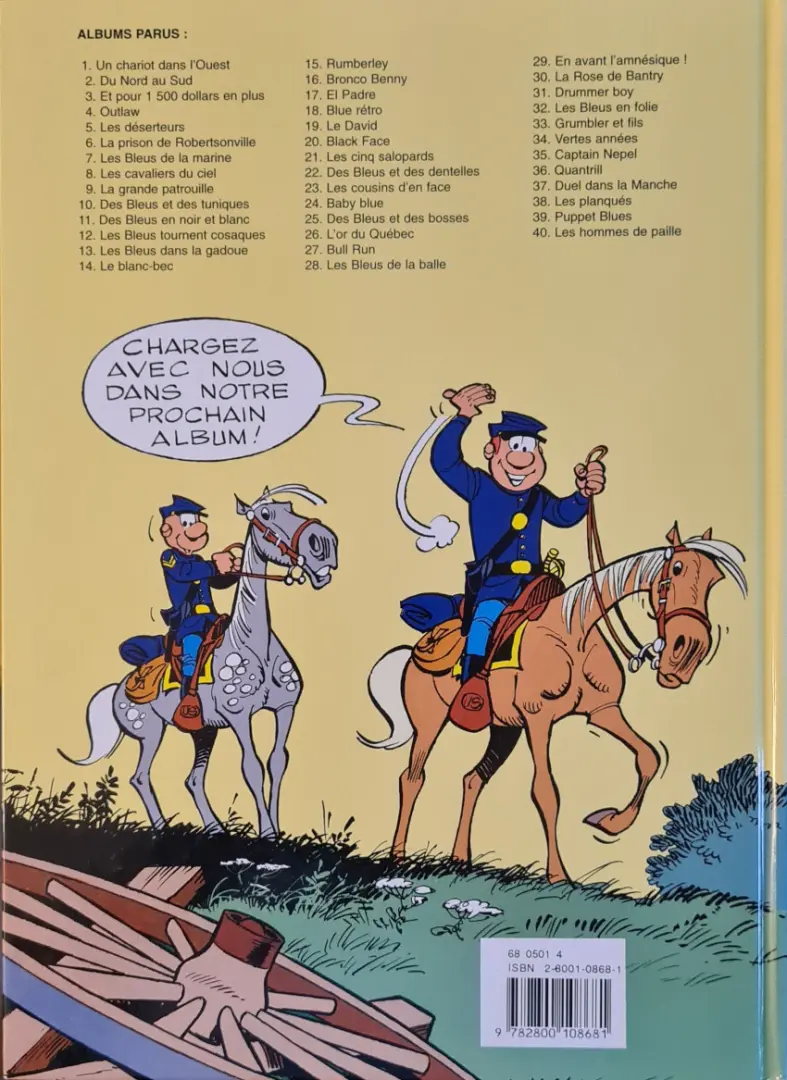 Verso de l'album Les Tuniques Bleues Tome 11 Des bleus en noir et blanc