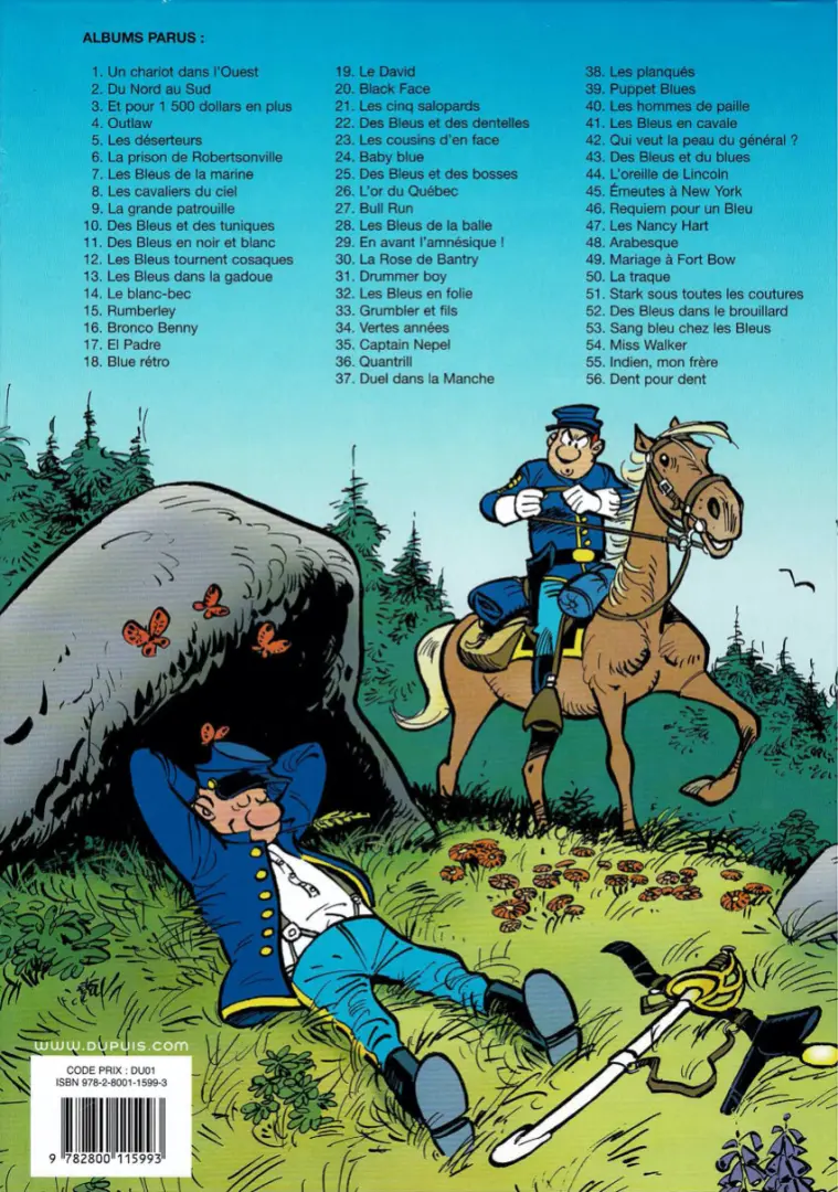 Verso de l'album Les Tuniques Bleues Tome 28 Les Bleus de la balle
