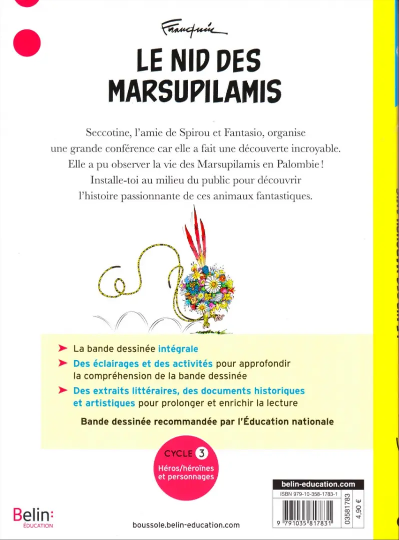 Verso de l'album Spirou et Fantasio Tome 12 Le nid des marsupilami