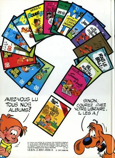 Verso de l'album Boule & Bill Tome 14 Ras le Bill !