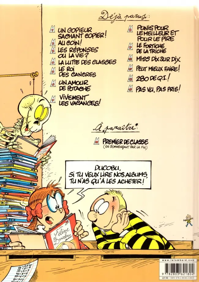 Verso de l'album L'Élève Ducobu Tome 12 280 de Q.I.!