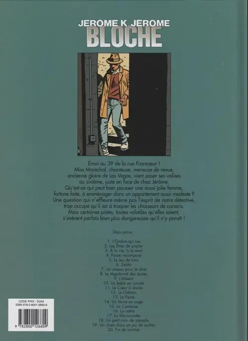 Verso de l'album Jérôme K. Jérôme Bloche Tome 13 Le pacte