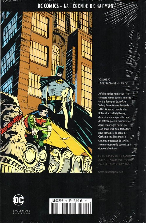 Verso de l'album DC Comics - La Légende de Batman Volume 50 Le fils prodigue - 1re partie