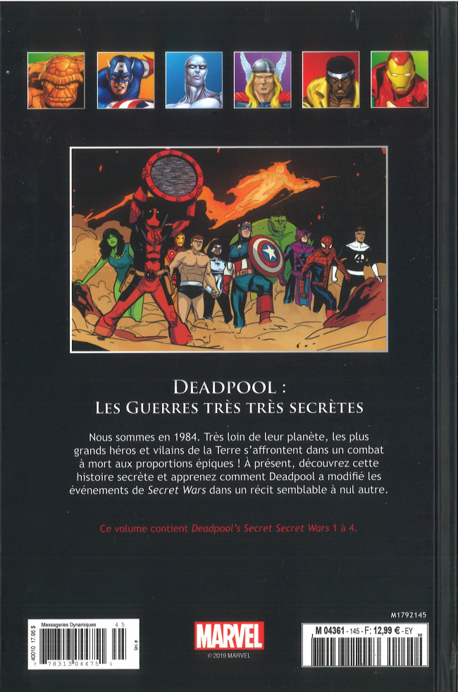 Verso de l'album Marvel Comics - La collection de référence Tome 145 Deadpool - Les Guerres très très Secrètes