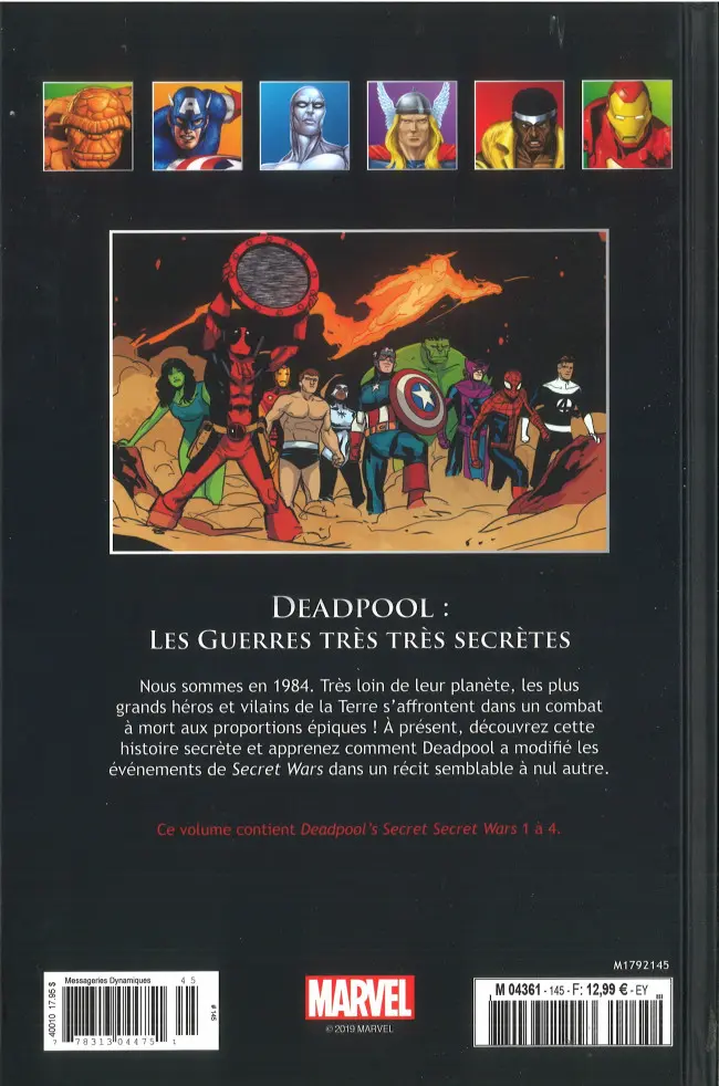 Verso de l'album Marvel Comics - La collection de référence Tome 145 Deadpool - Les Guerres très très Secrètes