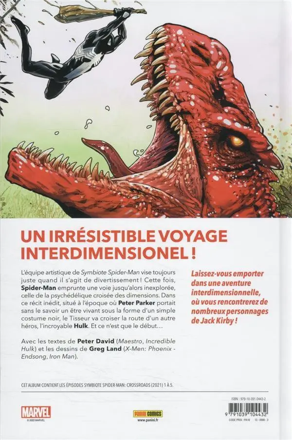 Verso de l'album Spider-Man - Symbiote 4 La croisée des dimensions