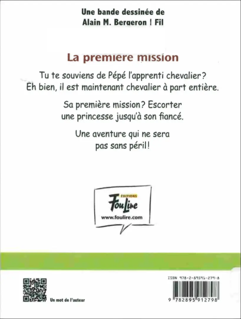 Verso de l'album Les aventures de Pépé 1 La première mission