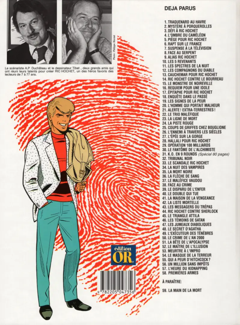 Verso de l'album Ric Hochet Tome 33 Le scandale Ric Hochet