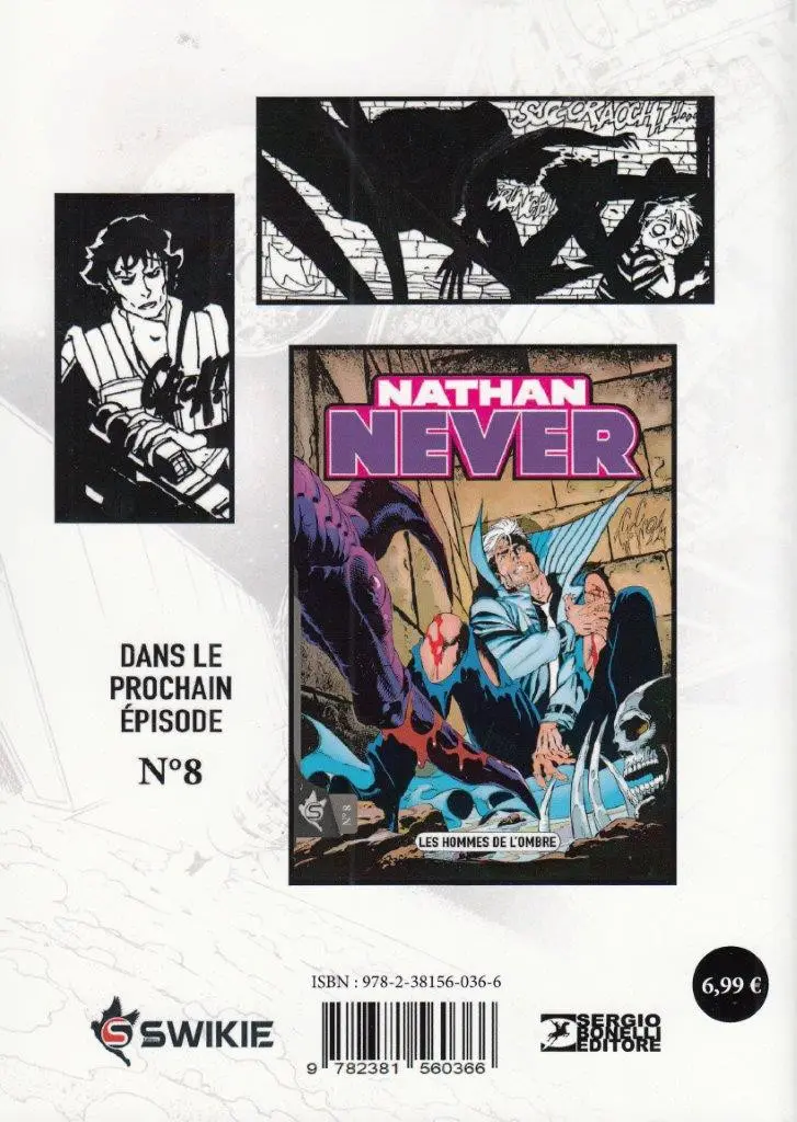 Verso de l'album Nathan Never Swikie N° 7 Le numéro zéro