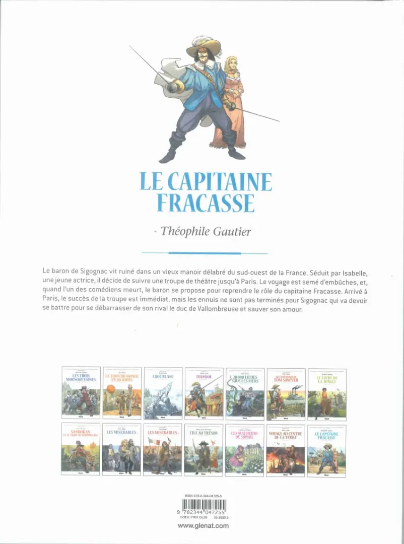 Verso de l'album Les Grands Classiques de la littérature en bande dessinée Tome 11 Le capitaine Fracasse