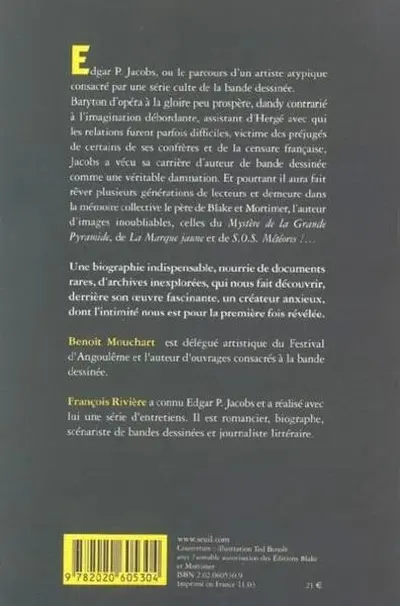 Verso de l'album La Damnation d'Edgar P. Jacobs