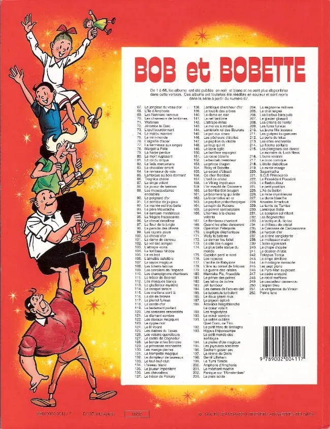 Verso de l'album Bob et Bobette Tome 127 Le castel de Cognedur