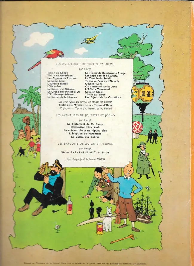 Verso de l'album Tintin Tome 16 Objectif Lune