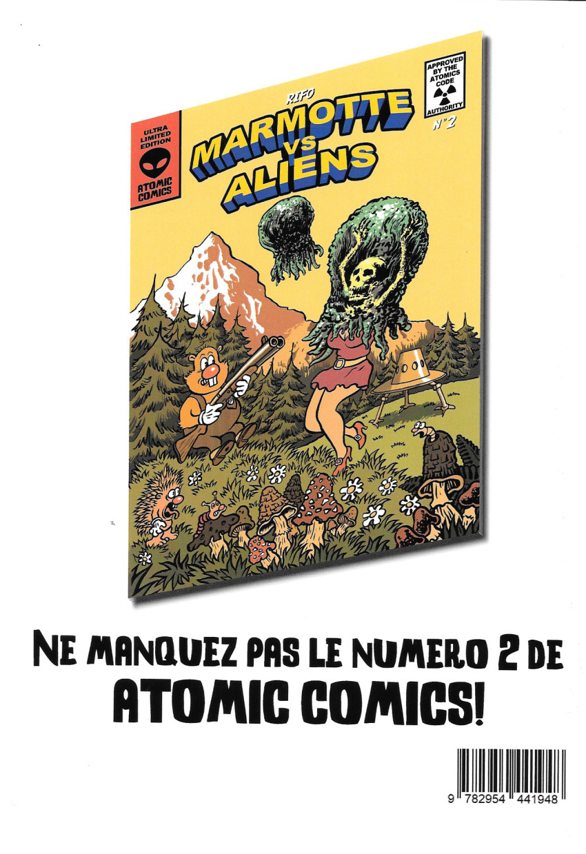 Verso de l'album Atomic Comics 1 Hiroshiboy à l'école des superhéros