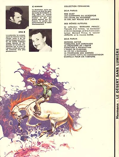 Verso de l'album Comanche Tome 5 Le désert sans lumière