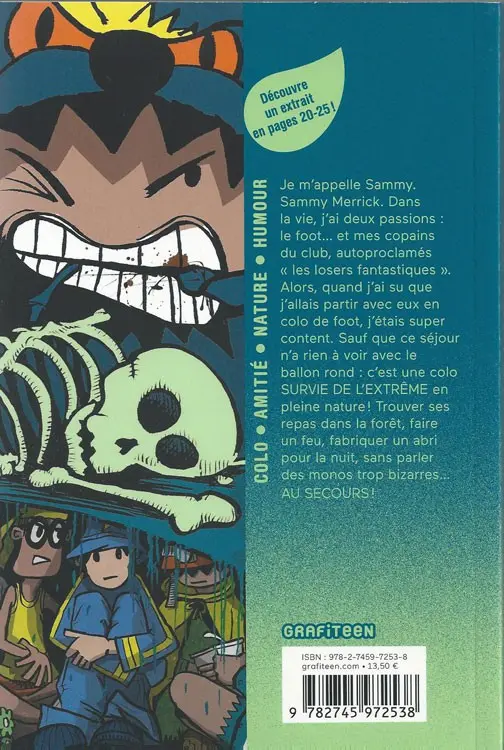 Verso de l'album Sammy et ses losers fantastiques 2 La colo de la mort