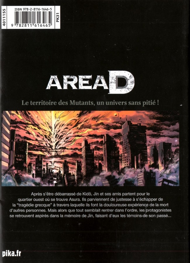 Verso de l'album Area D - Le Territoire des mutants 5 Le Labyrinthe de la mémoire