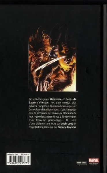 Verso de l'album Wolverine - Marvel Dark Évolution