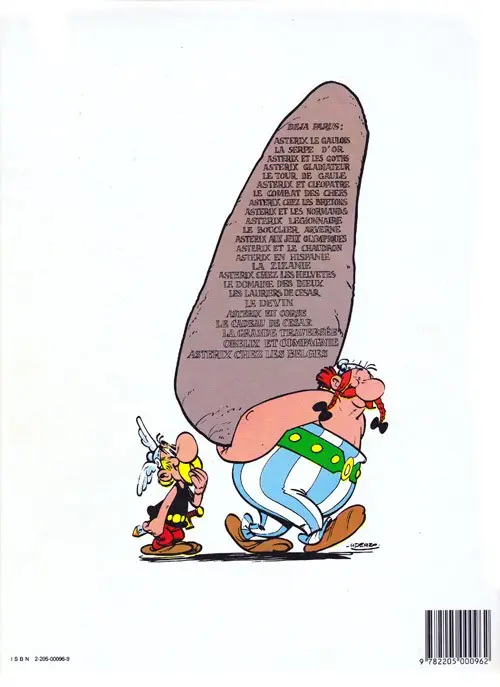 Verso de l'album Astérix Tome 1 Astérix le gaulois