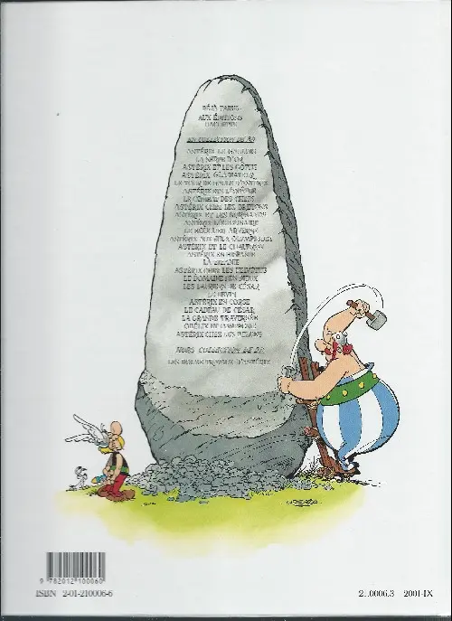 Verso de l'album Astérix Tome 6 Astérix et Cléopâtre