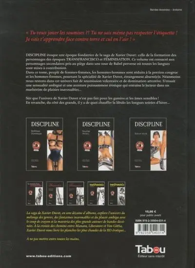 Verso de l'album Discipline Tome 3 Sluts en stock