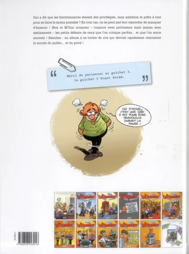 Verso de l'album Les Fonctionnaires Tome 1 Métro, dodo, dodo...