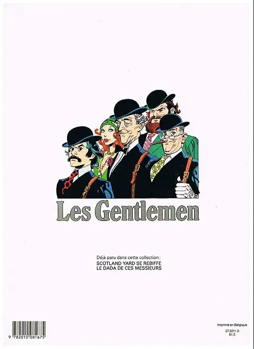 Verso de l'album Les Gentlemen Tome 3 Le club des quatre