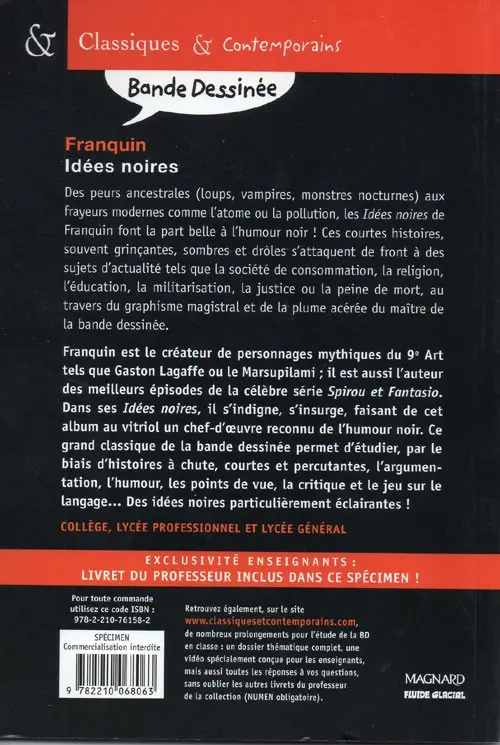 Verso de l'album Idées noires