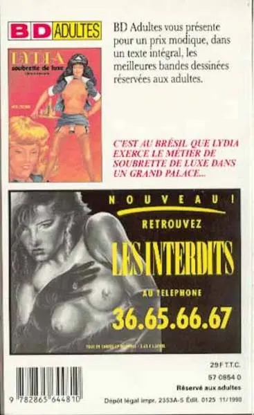 Verso de l'album Lydia, soubrette de luxe (3ème épisode)