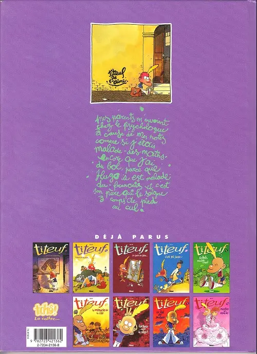 Verso de l'album Titeuf Tome 5 et le derrière des choses