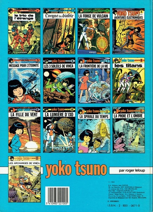 Verso de l'album Yoko Tsuno Tome 6 Les 3 soleils de Vinéa