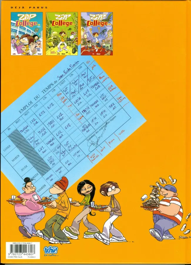 Verso de l'album Zap collège Tome 2 Deuxième service