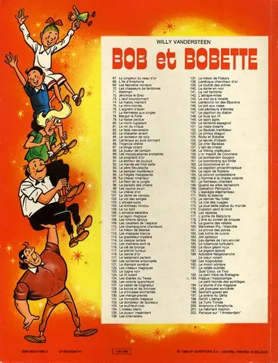 Verso de l'album Bob et Bobette Tome 202 Panique sur l'Amsterdam