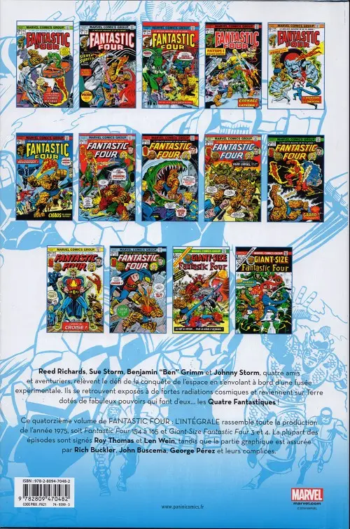 Verso de l'album Fantastic Four - L'intégrale Tome 14 1975