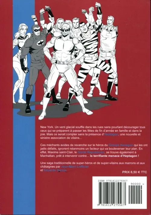Verso de l'album Le Garde républicain La terrifiante menace de heptagone !