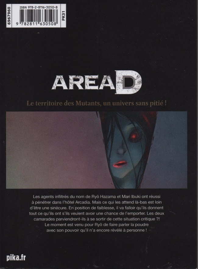 Verso de l'album Area D - Le Territoire des mutants 13 Prisoner Game