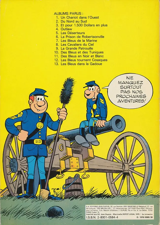 Verso de l'album Les Tuniques Bleues Tome 13 Les bleus dans la gadoue