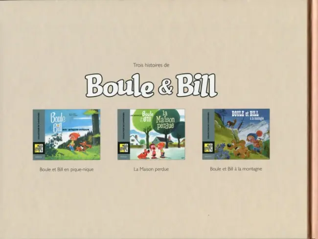 Verso de l'album Boule et Bill Trois histoires de Boule & Bill