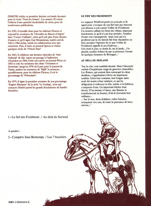 Verso de l'album Blason d'Argent Tome 3 Le Fief des Froidmont - Au delà du Seeland