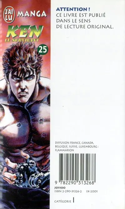 Verso de l'album Ken le survivant Tome 25 Prélude à la destruction !