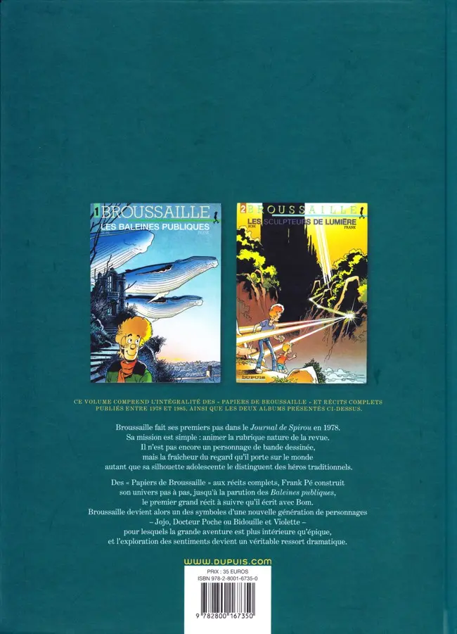 Verso de l'album Broussaille L'Intégrale 1