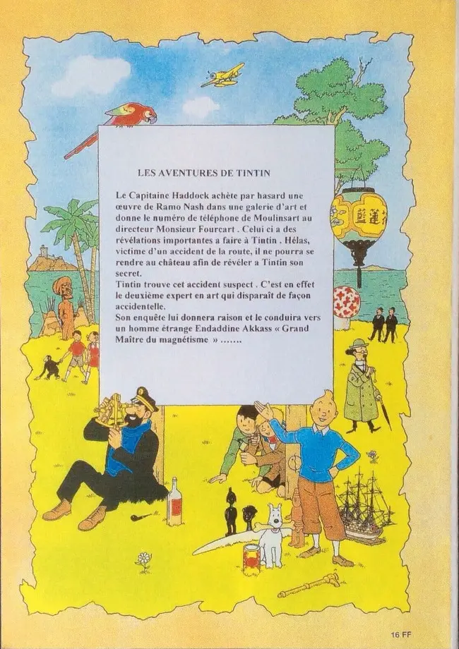 Verso de l'album Tintin Tintin et l'Alph-Art