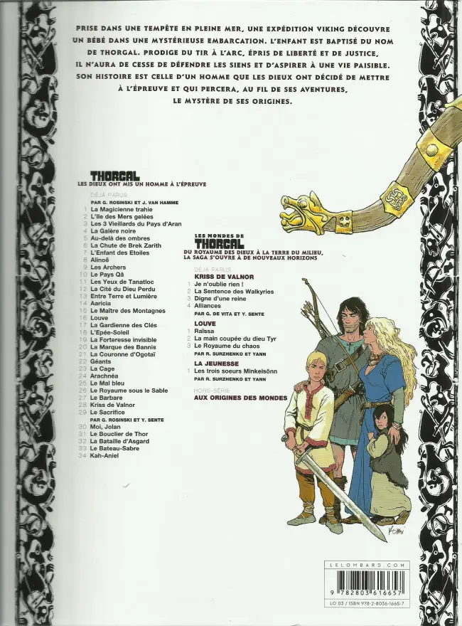 Verso de l'album Thorgal Tome 26 Le Royaume sous le Sable