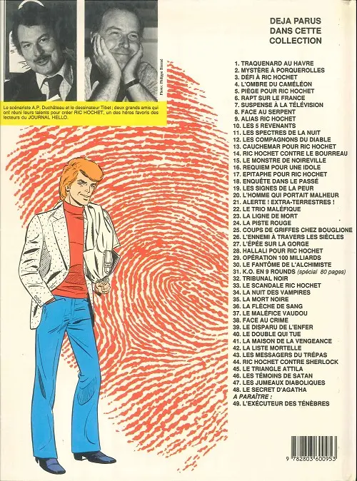 Verso de l'album Ric Hochet Tome 25 Coups de griffes chez Bouglione