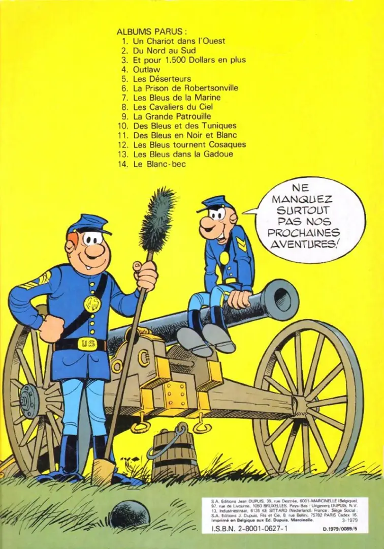 Verso de l'album Les Tuniques Bleues Tome 14 Le blanc-bec